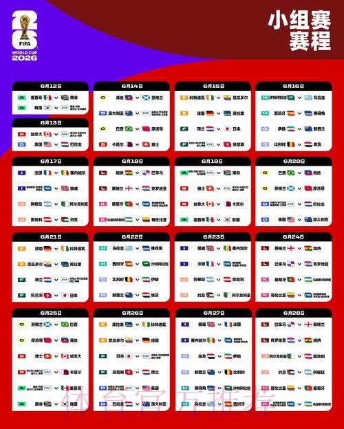 2026世界杯赛程详细安排比赛时间表怎么看