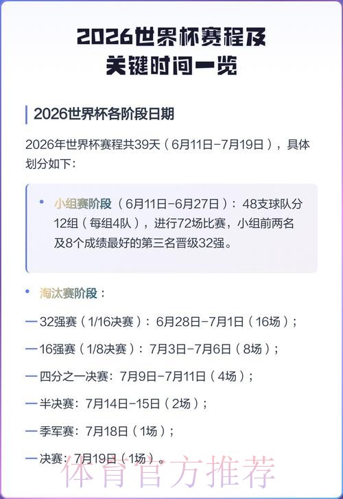 2026世界杯赛程完整版最新时间表官网入口